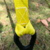 Close up of hi vis strap attached to safety spring